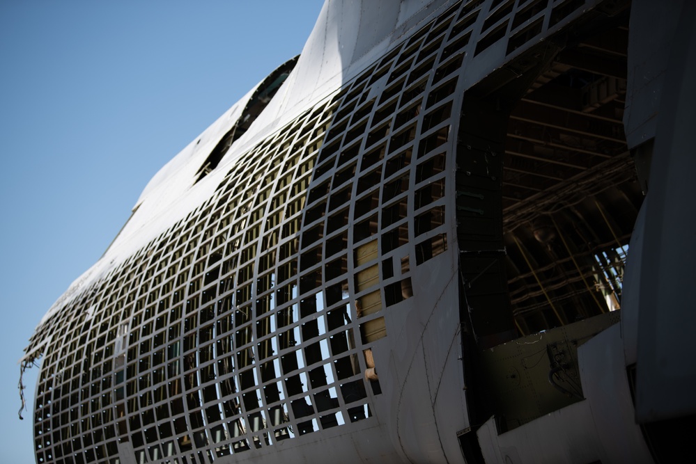 C-5A Galaxy is disassembled and reused for fuselage trainer