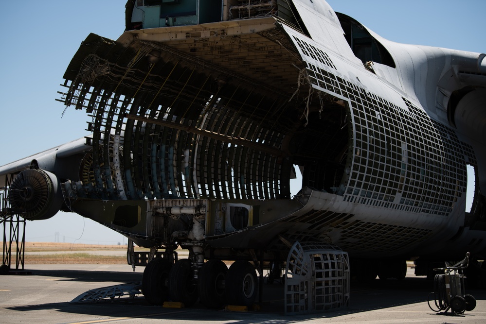 C-5A Galaxy is disassembled and reused for fuselage trainer