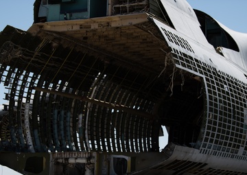 C-5A Galaxy is disassembled and reused for fuselage trainer