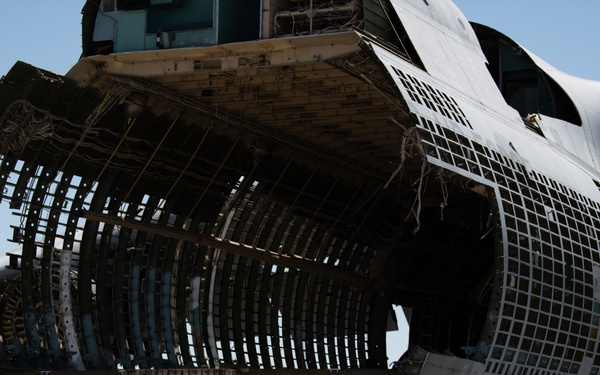 C-5A Galaxy is disassembled and reused for fuselage trainer