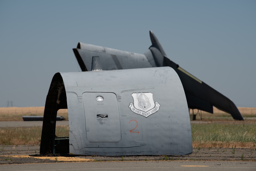 C-5A Galaxy is disassembled and reused for fuselage trainer