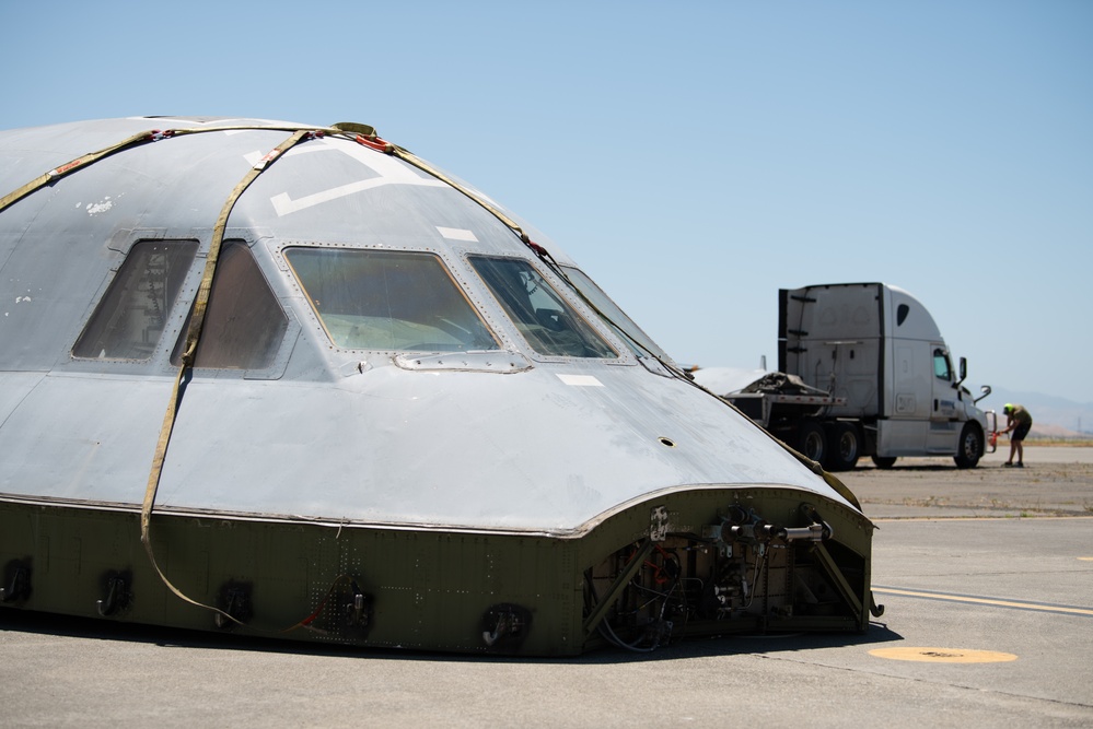 C-5A Galaxy is disassembled and reused for fuselage trainer