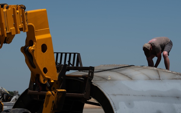 C-5A Galaxy is disassembled and reused for fuselage trainer