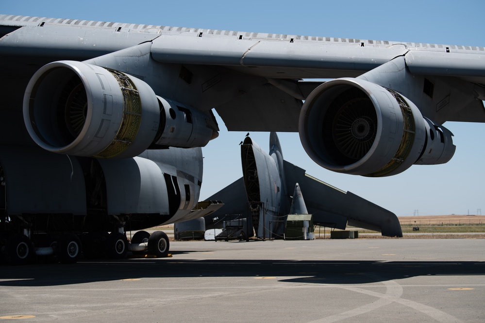 C-5A Galaxy is disassembled and reused for fuselage trainer