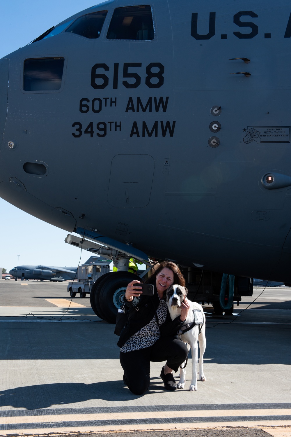 Local Travis civic leaders take part in a C-17 familiarization flight