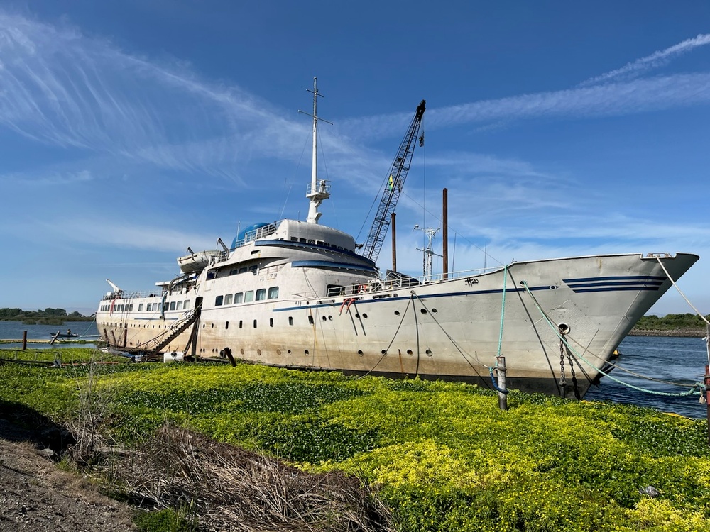 Decommissioned cruise ship Aurora refloated in Little Potato Slough