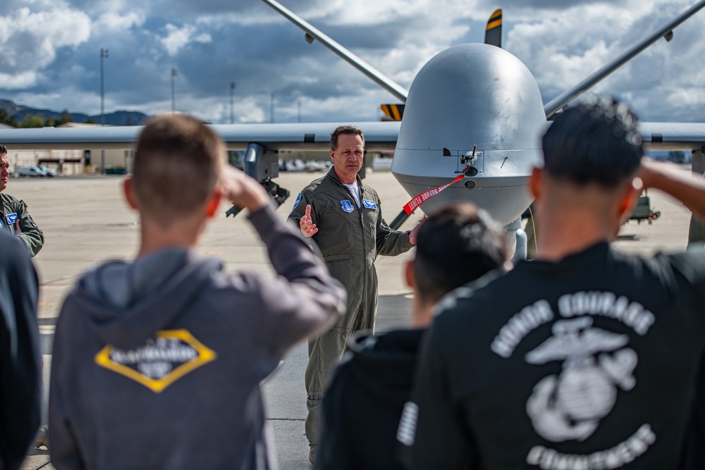 163d Attack Wing Showcases Aircraft and Careers to Local Marine ROTC Unit