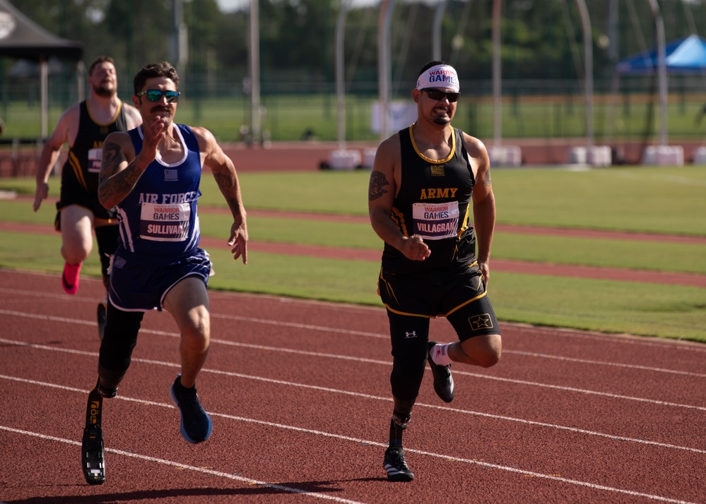 Athletes Compete in Track Event During 2024 DoD Warrior Games