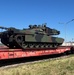 First railhead of APS-2 tanks bound for new APS worksite in Powidz, Poland departs Mannheim