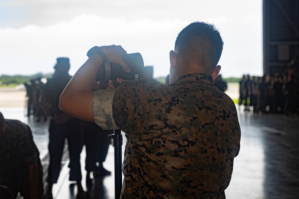 US Marines with COMMSTRAT support the MCIPAC Change of Command