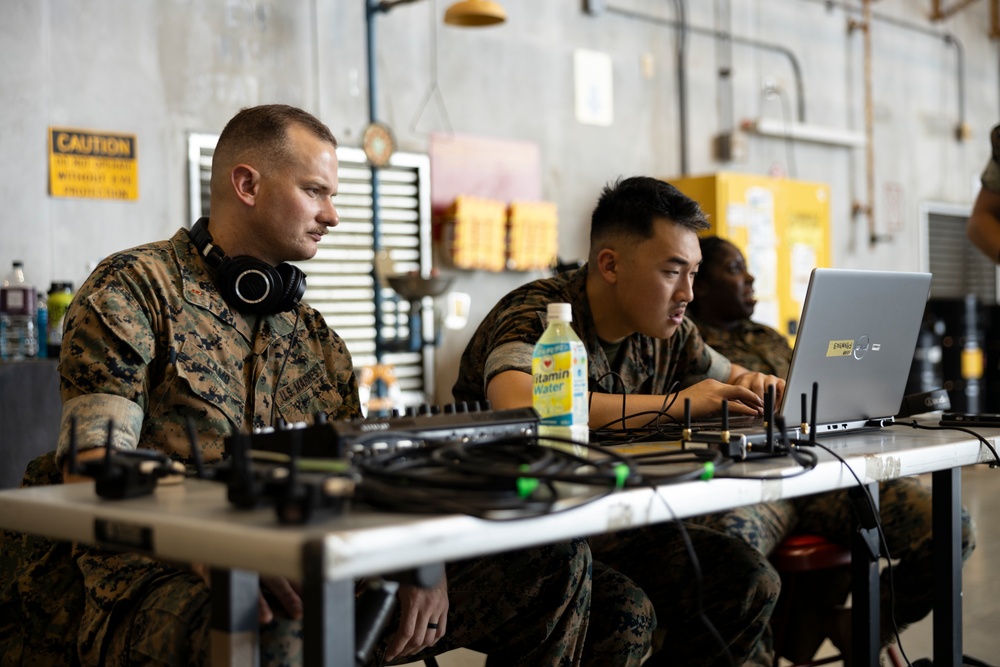 US Marines with COMMSTRAT support the MCIPAC Change of Command