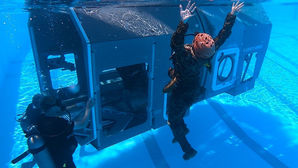 Marines with III MEF conduct Underwater Egress Training