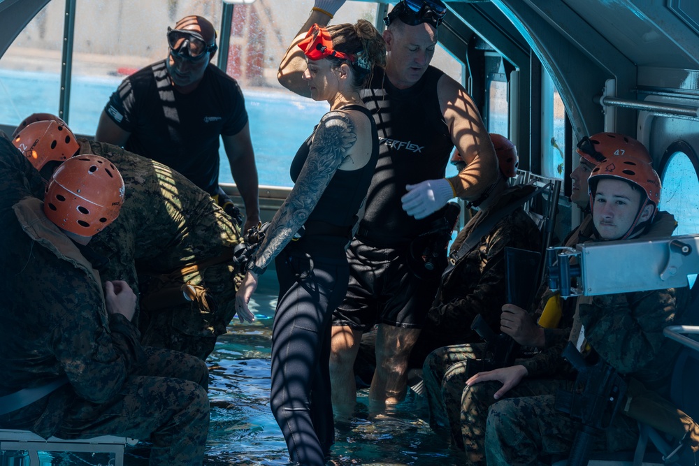 Marines with III MEF conduct Underwater Egress Training