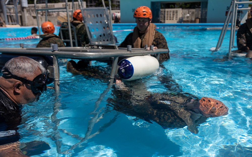 Marines with III MEF conduct Underwater Egress Training