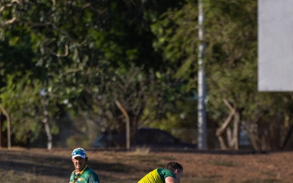 MRF-D 24.3 Marines meet Australia's National men’s rugby team Australia Sevens, practice rugby skills