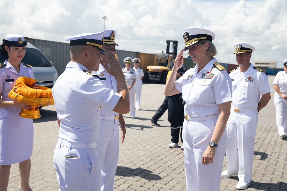 U.S. 7th Fleet Staff are Greeted by Royal Thai Navy Officials during Arrival Ceremony