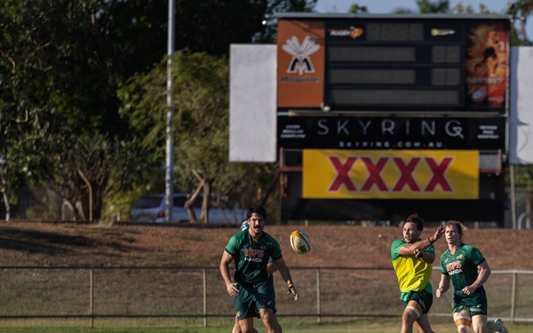MRF-D 24.3 Marines meet Australia's National men’s rugby team Australia Sevens, practice rugby skills