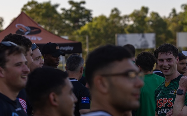 MRF-D 24.3 Marines meet Australia's National men’s rugby team Australia Sevens, practice rugby skills