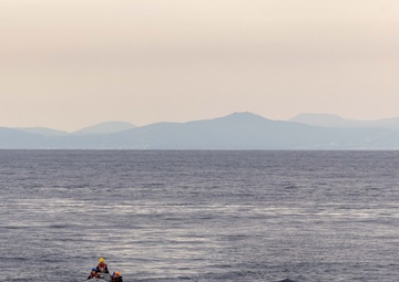 USS Higgins (DDG 76) Rigid Hull Inflatable Boat (RHIB) Recovery for Man Overboard Training