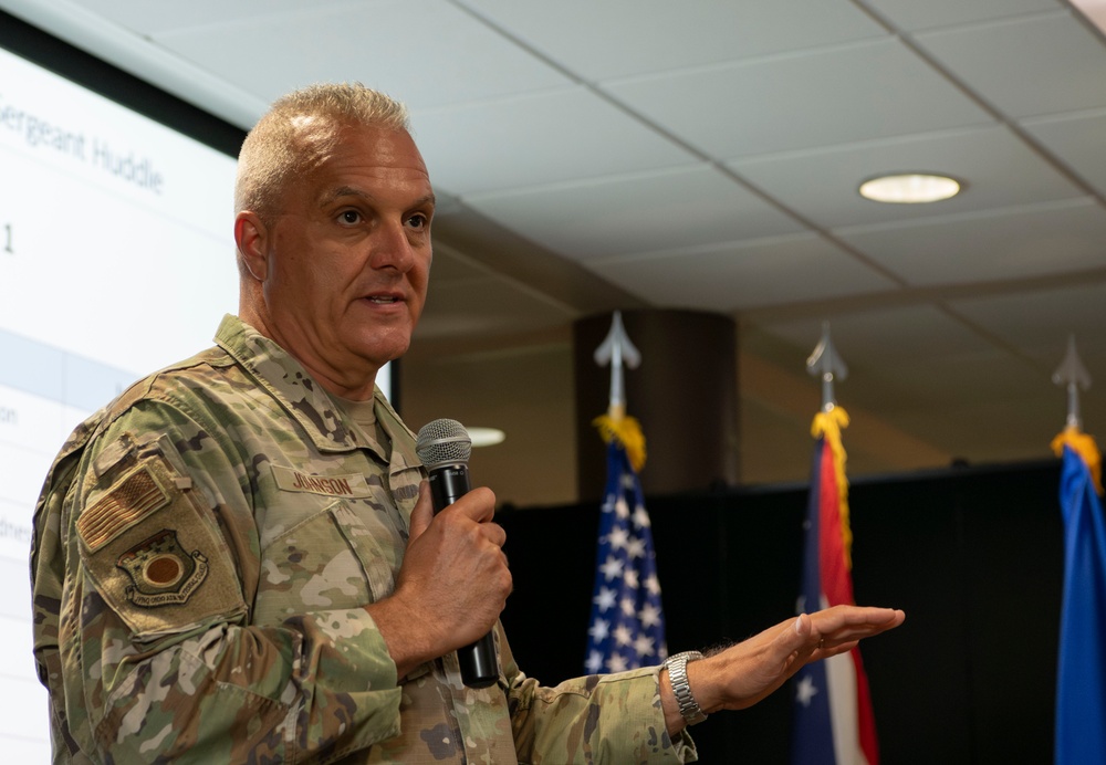 The Ohio National Guards' annual First Sergeant Huddle has kicked off yesterday at the Youngstown Air Reserve Base. Cyberspace Wing.