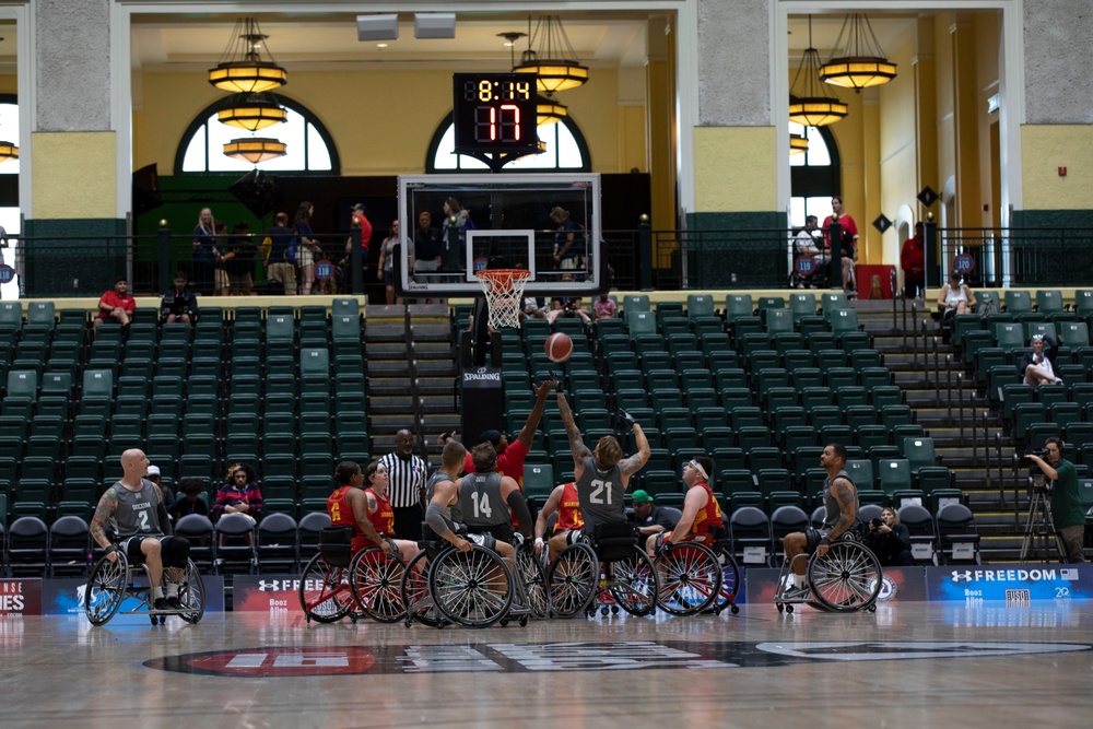 For the bronze: DoD Warrior Games wheelchair basketball game