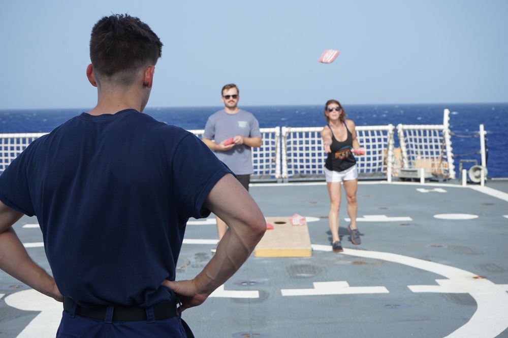 Coast Guard Cutter Stone crew members enjoy downtime