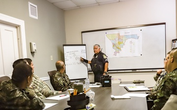 WHINSEC Human Rights and Democracy instructors conduct training with Columbus Police Department Community Services representative.