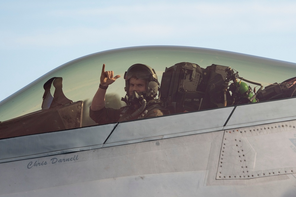 USAF F-22 Raptors and German Air Force PA-200 Tornados train at JBER