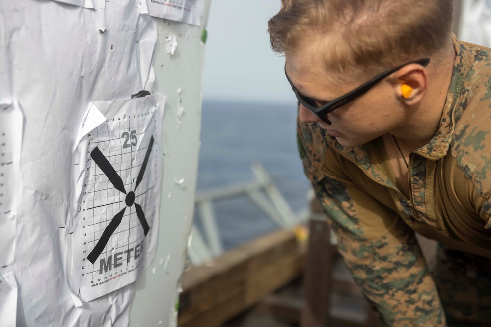 BLT 1/8, 24th MEU (SOC) Battlesight Zero Range Aboard USS Wasp (LHD 1)