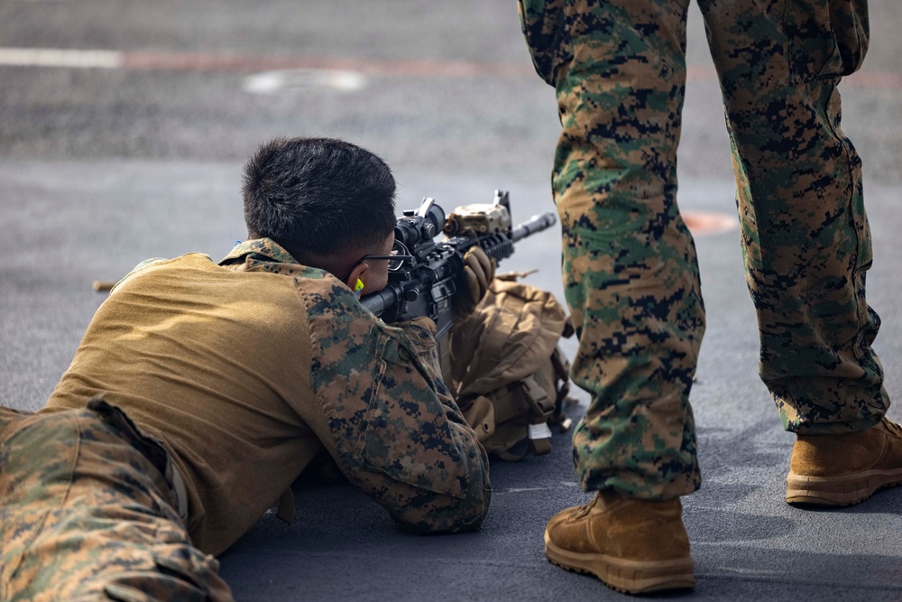 BLT 1/8, 24th MEU (SOC) Battlesight Zero Range Aboard USS Wasp (LHD 1)