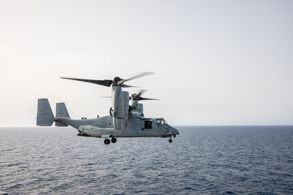 VMM-365 (REIN), 24th MEU (SOC) MV-22B Osprey Flight Operations on USS Wasp (LHD 1)