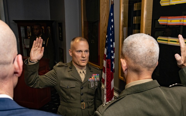 Col. Lively's Frocking Ceremony, 2d Marine Division