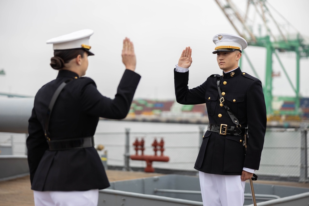 Commissioning Ceremony at USS Iowa: 2nd Lt. Joshua McConnell