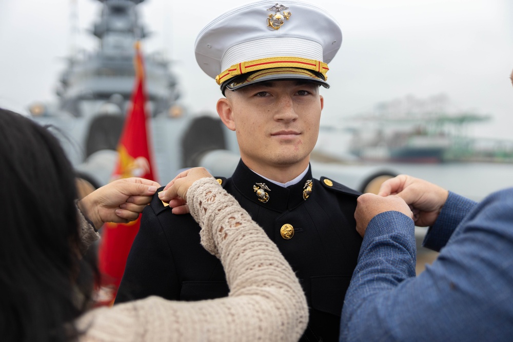 Commissioning Ceremony at USS Iowa: 2nd Lt. Joshua McConnell