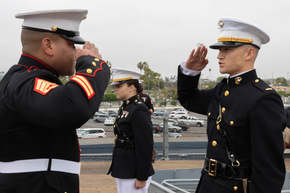 Commissioning Ceremony at USS Iowa: 2nd Lt. Joshua McConnell