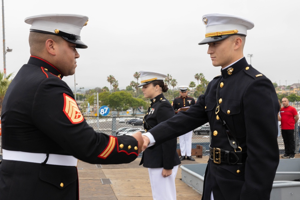 Commissioning Ceremony at USS Iowa: 2nd Lt. Joshua McConnell