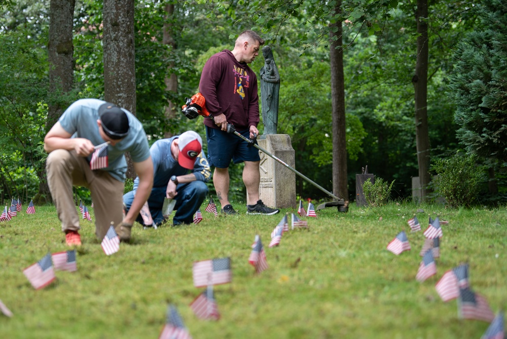 Sergeant Morales Club partners with 86th Airlift Wing and German Allies for Kindergraves cleanup