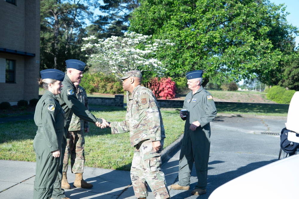 Major General Derin S. Durham from 4th Air Force visits 916th Air Refueling Wing