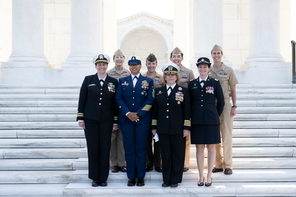 Members of the Sea Services Leadership Association Visit Arlington National Cemetery