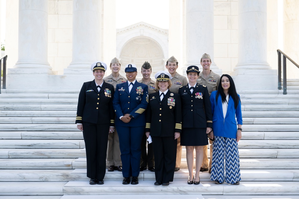 Members of the Sea Services Leadership Association Visit Arlington National Cemetery