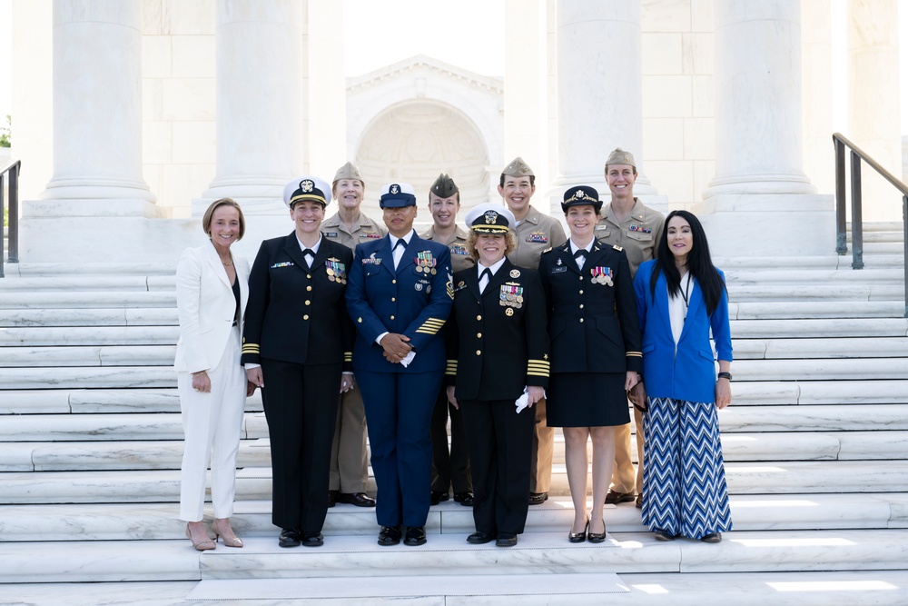 Members of the Sea Services Leadership Association Visit Arlington National Cemetery