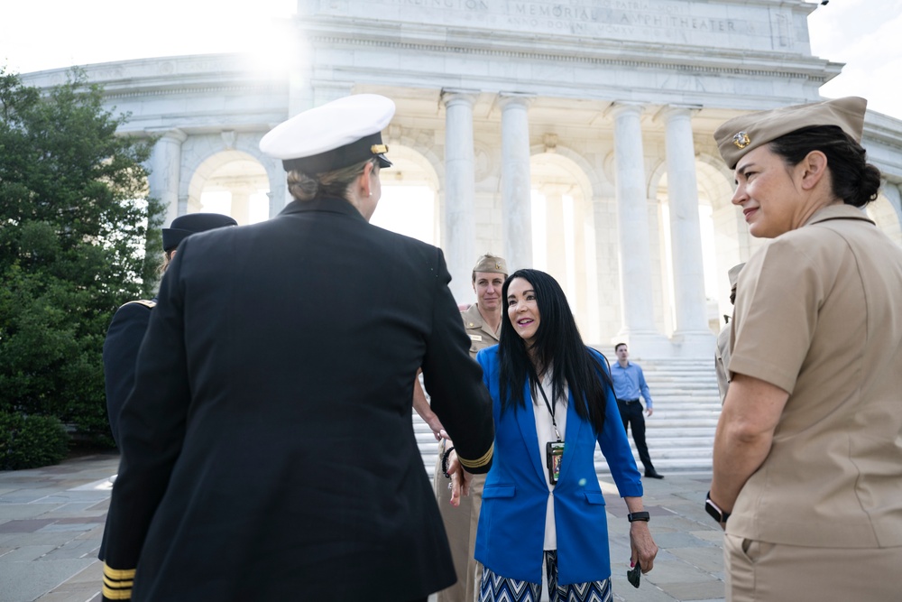 Members of the Sea Services Leadership Association Visit Arlington National Cemetery