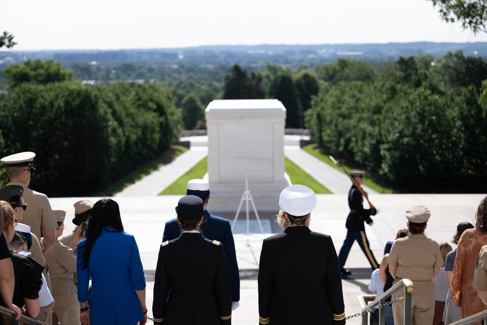 Members of the Sea Services Leadership Association Visit Arlington National Cemetery