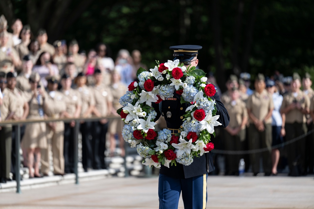 Members of the Sea Services Leadership Association Visit Arlington National Cemetery