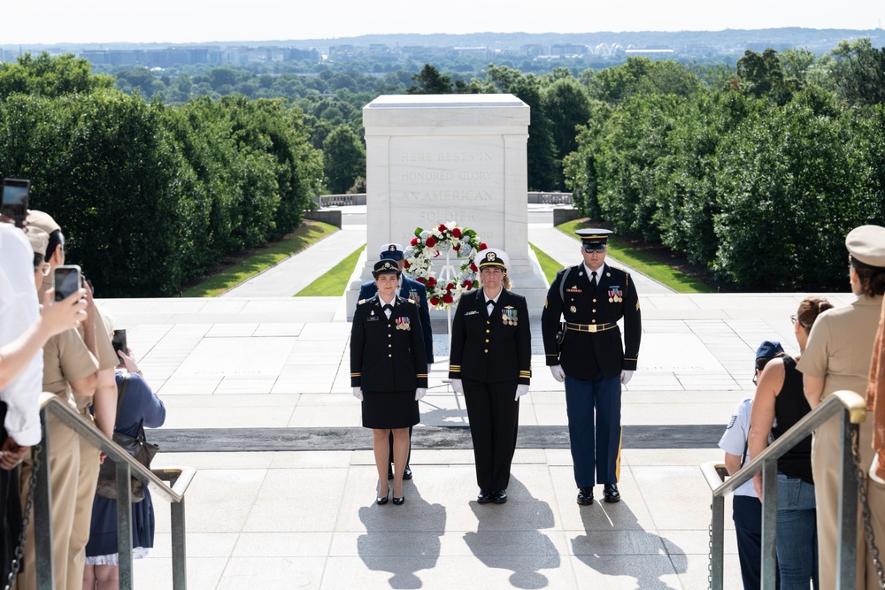 Members of the Sea Services Leadership Association Visit Arlington National Cemetery