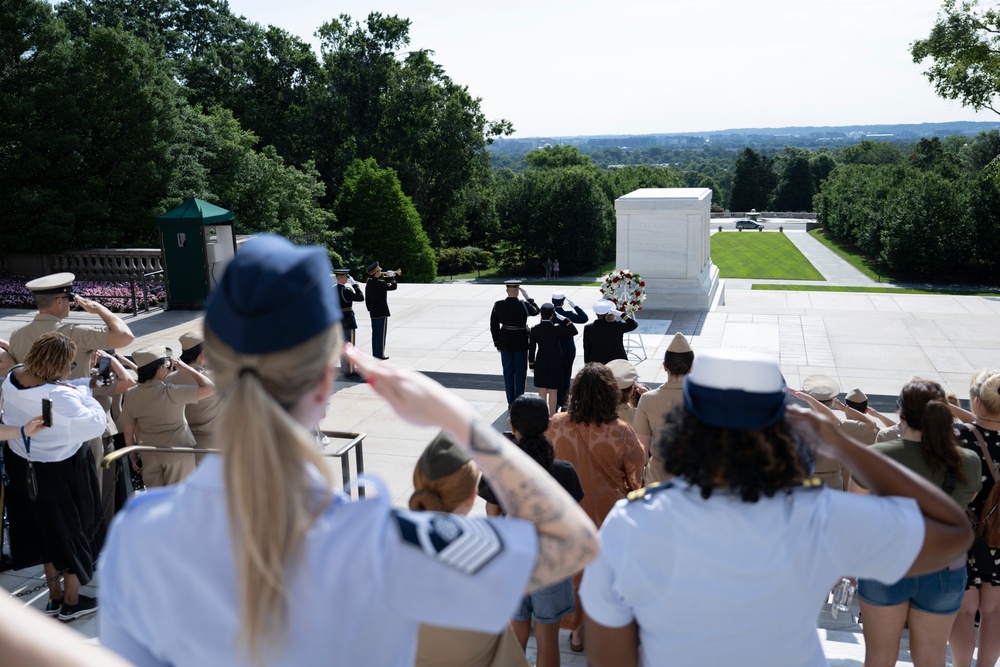 Members of the Sea Services Leadership Association Visit Arlington National Cemetery