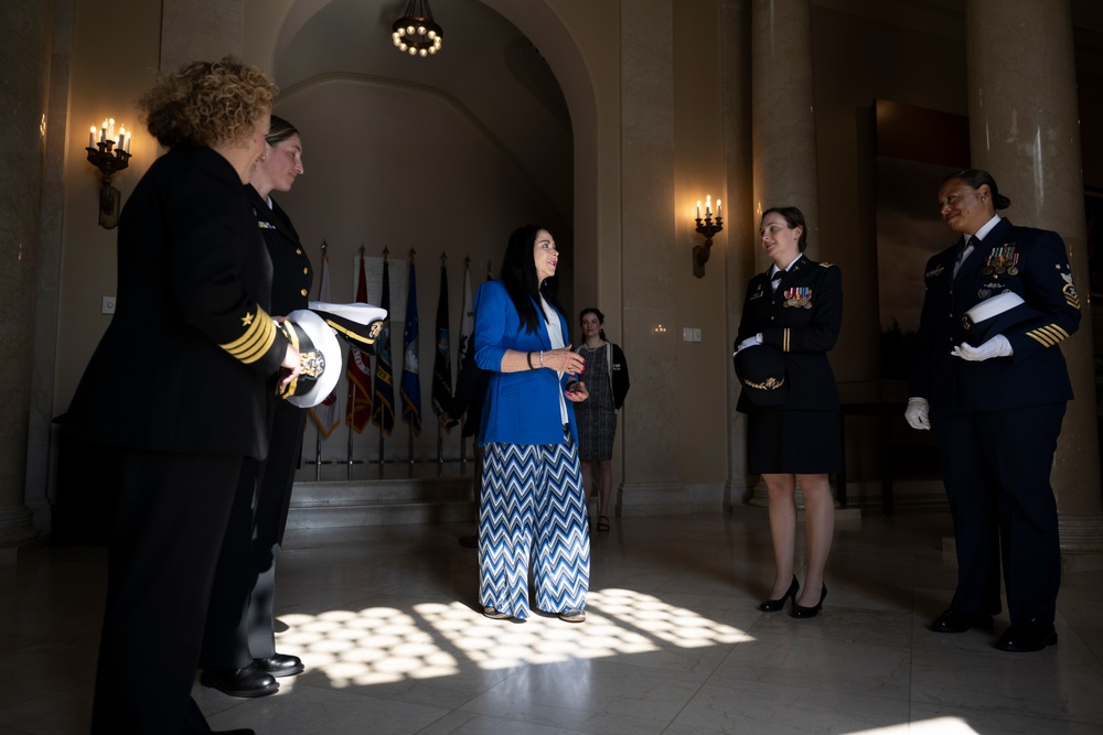 Members of the Sea Services Leadership Association Visit Arlington National Cemetery