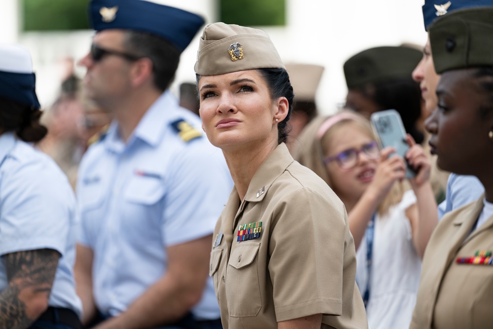 Members of the Sea Services Leadership Association Visit Arlington National Cemetery