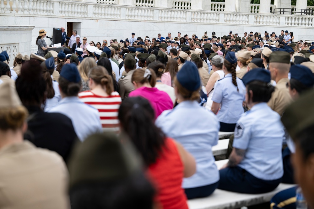 Members of the Sea Services Leadership Association Visit Arlington National Cemetery