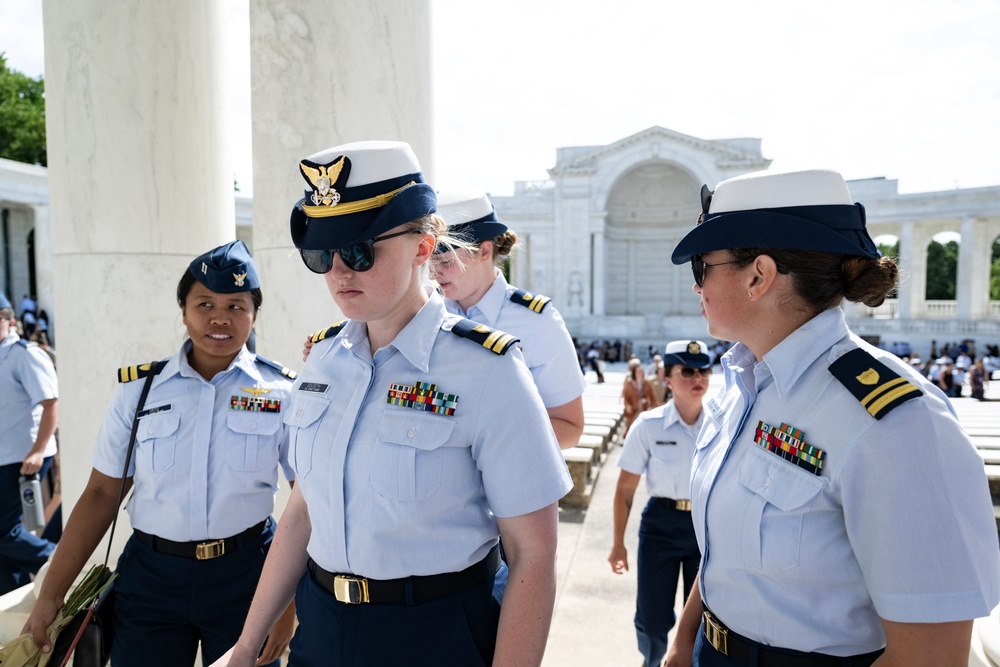 Members of the Sea Services Leadership Association Visit Arlington National Cemetery